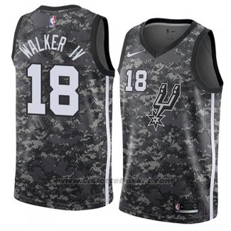 Maglia San Antonio Spurs Lonnie Walker Iv #18 Citta 2018 Grigio