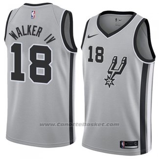 Maglia San Antonio Spurs Lonnie Walker Iv #18 Statement 2018 Grigio