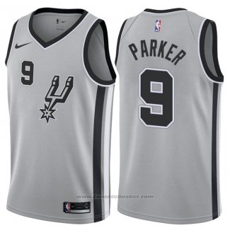 Maglia San Antonio Spurs Tony Parker #9 2017-18 Grigio