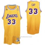 Maglia Soprannome Los Angeles Lakers CAP #33 Giallo