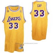 Maglia Soprannome Los Angeles Lakers CAP #33 Giallo
