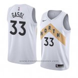 Maglia Tornto Raptors Marc Gasol #33 Citta 2018 Bianco