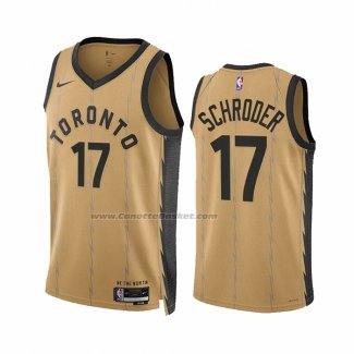 Maglia Toronto Raptors Dennis Schroder #17 Citta 2023-24 Or