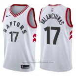 Maglia Toronto Raptors Jonas Valanciunas #17 Association 2017-18 Bianco