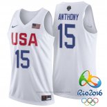 Maglia USA 2016 Carmelo Anthony #15 Bianco