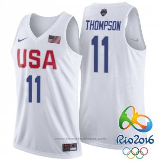 Maglia USA 2016 Klay Thompson #11 Bianco