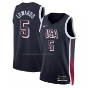 Maglia USA 2024 Anthony Edwards #5 Blu