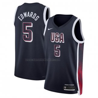 Maglia USA 2024 Anthony Edwards #5 Blu