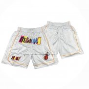 Pantaloncini Miami Heat Citta Just Don 2022-23 Bianco