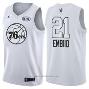 Maglia All Star 2018 Philadelphia 76ers Jimmy Joel Embiid #21 Bianco