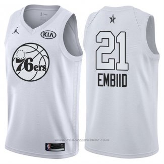 Maglia All Star 2018 Philadelphia 76ers Jimmy Joel Embiid #21 Bianco