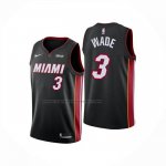 Maglia Bambino Miami Heat Dwyane Wade No 3 Icon Nero