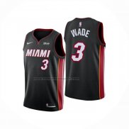 Maglia Bambino Miami Heat Dwyane Wade No 3 Icon Nero