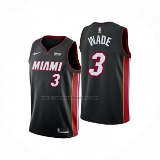 Maglia Bambino Miami Heat Dwyane Wade No 3 Icon Nero