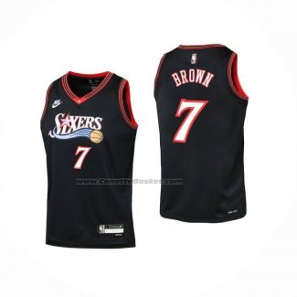 Maglia Bambino Philadelphia 76ers Jaylen Brown No 7 Classic 2025-26 Nero
