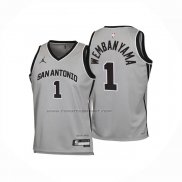 Maglia Bambino San Antonio Spurs Victor Wembanyama No 1 Statement 2025-26 Grigio