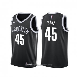 Maglia Brooklyn Nets Donta Hall #45 Icon 2020 Nero