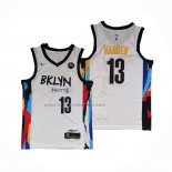 Maglia Brooklyn Nets James Harden NO 13 Citta 2020-21 Bianco