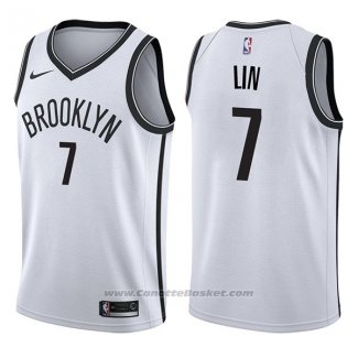 Maglia Brooklyn Nets Jeremy Lin #7 Association 2017-18 Bianco