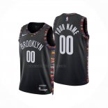 Maglia Brooklyn Nets Personalizzate Citta 2025-26 Nero