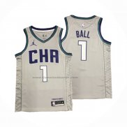 Maglia Charlotte Hornets Lamelo Ball NO 1 Citta Edition Grigio