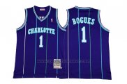 Maglia Charlotte Hornets Muggsy Bogues #1 Retro Viola