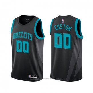 Maglia Charlotte Hornets Personalizzate Citta Nero