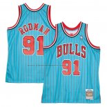 Maglia Chicago Bulls Dennis Rodman NO 91 Mitchell & Ness 1995-96 Blu