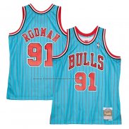 Maglia Chicago Bulls Dennis Rodman NO 91 Mitchell & Ness 1995-96 Blu