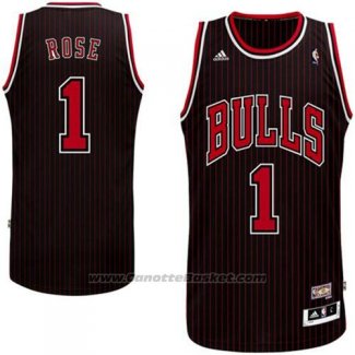 Maglia Chicago Bulls Derrick Rose #1 Retro Nero