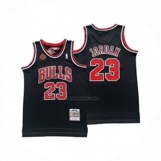 Maglia Chicago Bulls Michael Jordan No 23 Mitchell & Ness 1997-98 Nero Firmada(1)