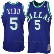 Maglia Dallas Mavericks Jason Kidd #5 Retro Blu