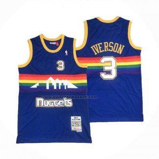 Maglia Denver Nuggets Allen Iverson NO 3 Mitchell & Ness 2006-07 Blu