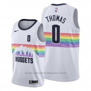 Maglia Denver Nuggets Isaiah Thomas #0 Citta Edition Bianco