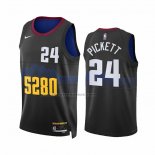 Maglia Denver Nuggets Jalen Pickett #24 Citta 2023-24 Nero