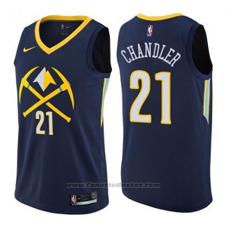 Maglia Denver Nuggets Wilson Chandler #21 Citta 2017-18 Blu