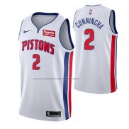 Maglia Detroit Pistons Cade Cunningham NO 2 Association Bianco