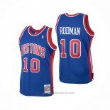 Maglia Detroit Pistons Dennis Rodman #10 Mitchell & Ness 1988-89 Blu