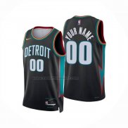 Maglia Detroit Pistons Personalizzate Citta 2025-26 Nero