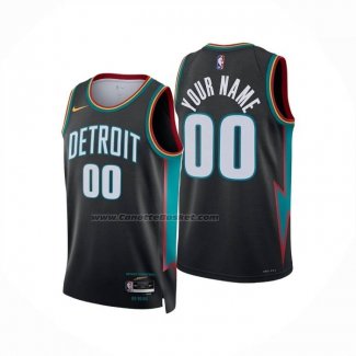 Maglia Detroit Pistons Personalizzate Citta 2025-26 Nero