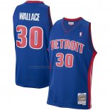 Maglia Detroit Pistons Rasheed Wallace NO 30 Mitchell & Ness 2003-04 Blu