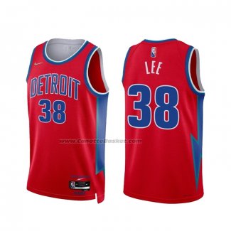 Maglia Detroit Pistons Saben Lee NO 38 Citta 2021-22 Rosso