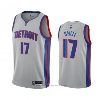 Maglia Detroit Pistons Tony Snell #17 Statement 2020-21 Grigio