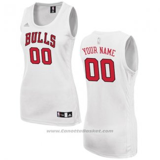 Maglia Donna Chicago Bulls Adidas Personalizzate Bianco