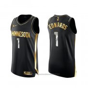 Maglia Golden Edition Minnesota Timberwolves Anthony Edwards #1 2020-21 Nero