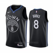 Maglia Golden State Warriors Alec Burks #8 Citta Nero