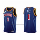 Maglia Golden State Warriors Damion Lee NO 1 75th Anniversary Blu
