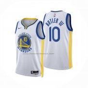 Maglia Golden State Warriors Jimmy Butler No 10 Association 2025-26 Bianco