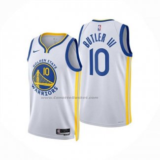 Maglia Golden State Warriors Jimmy Butler No 10 Association 2025-26 Bianco