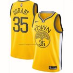 Maglia Golden State Warriors Kevin Durant NO 35 Earned Giallo